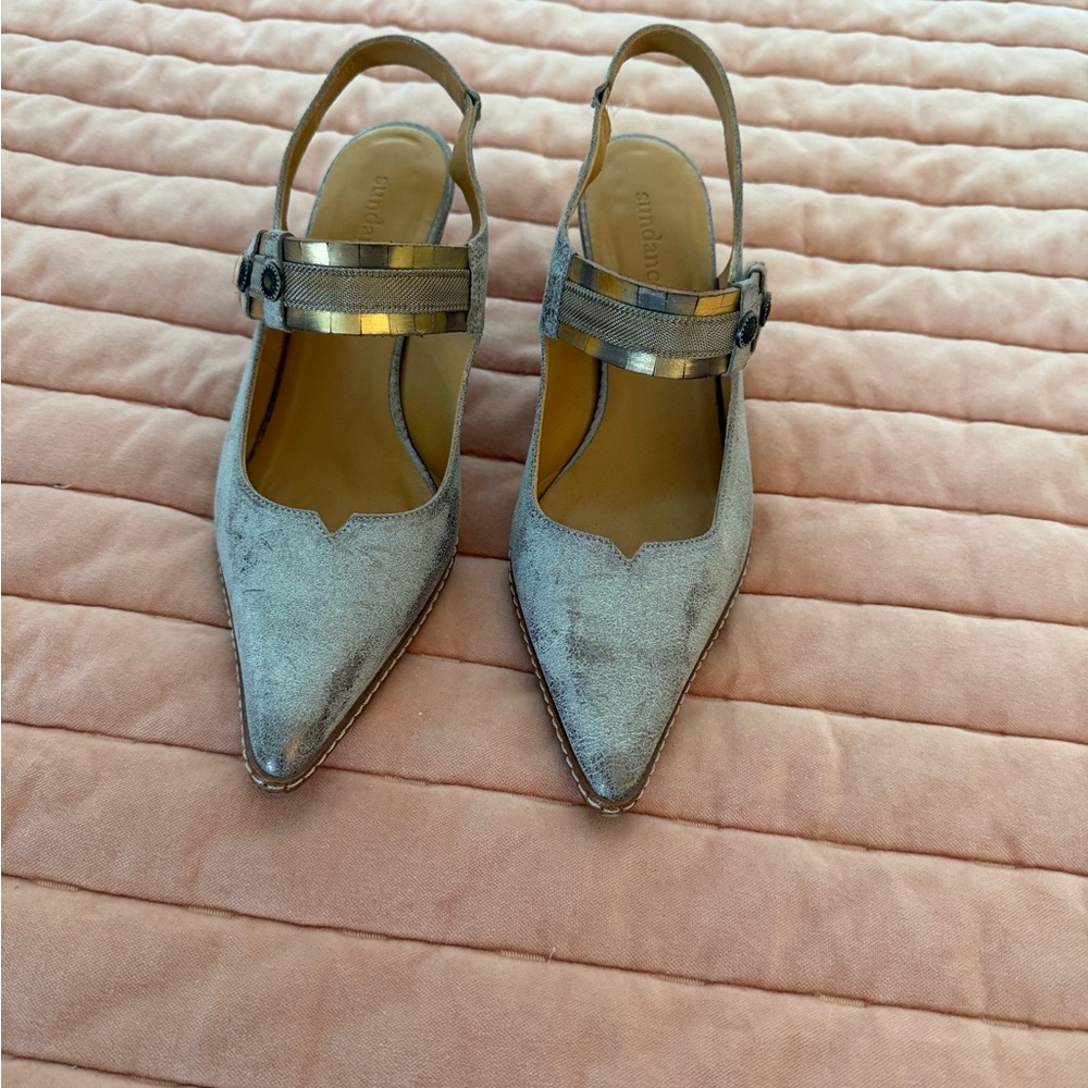 Sundance Women's Metallic Slingback Heels